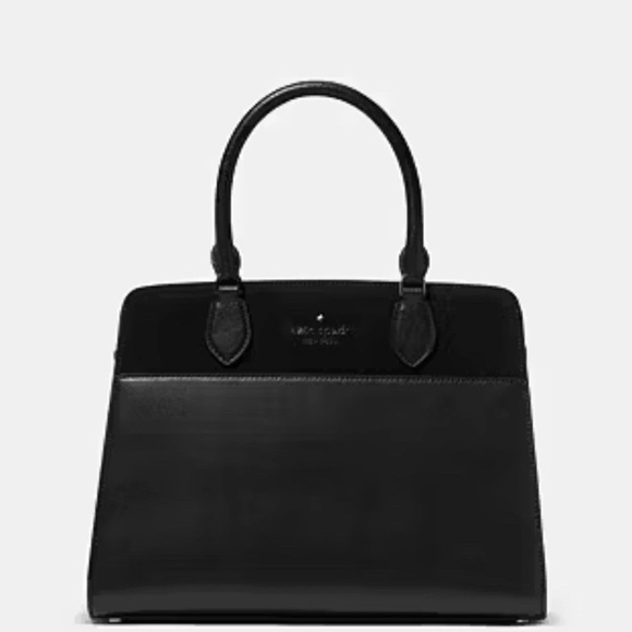 Kate Spade Womens Black Suede Madison Medium Satchel Handbag